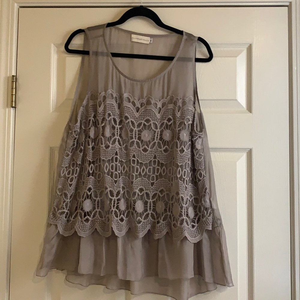 Love and Liberty Silk and Lace Tank